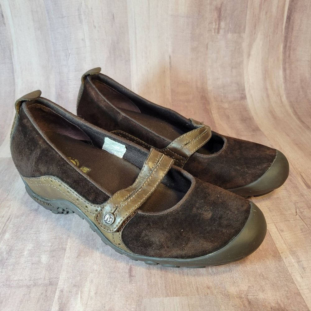 Merrell‎ Womens Size 8 Mary Jane Shoes Plaza Bandeau Chocolate Brown Comfort
